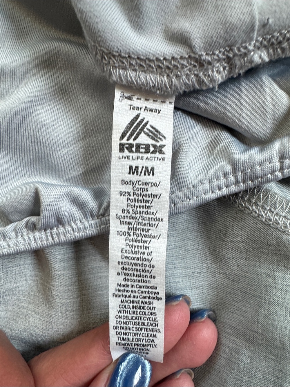 RBX Women's Light Heather Gray Running Athletic Shorts w/Wide Waist Zip Pocket - Picture 8 of 8